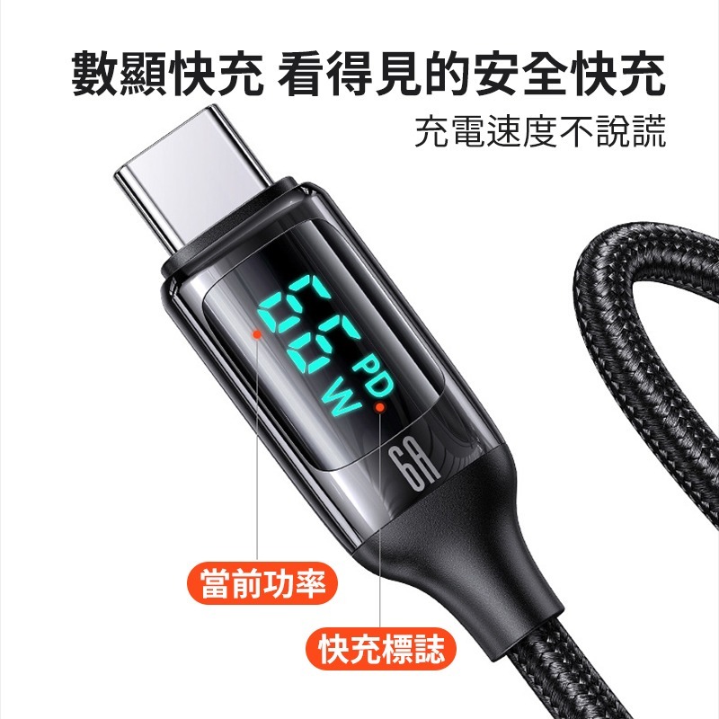 數顯快充線 PD快充數據線 Type C 充電線 快充線 傳輸線 快充 日創生活-細節圖3