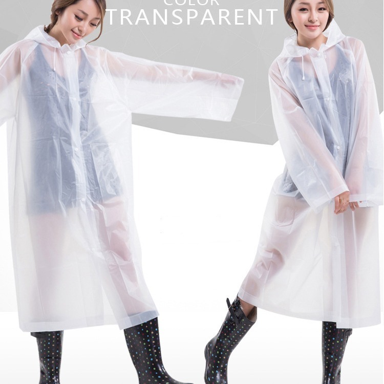 【限時購】輕便雨衣 EVA環保材質 均碼 果凍雨衣 加厚衣料 透明雨衣 防風衣 可重複使用 雨具 灰色雨衣 日創生活-細節圖3