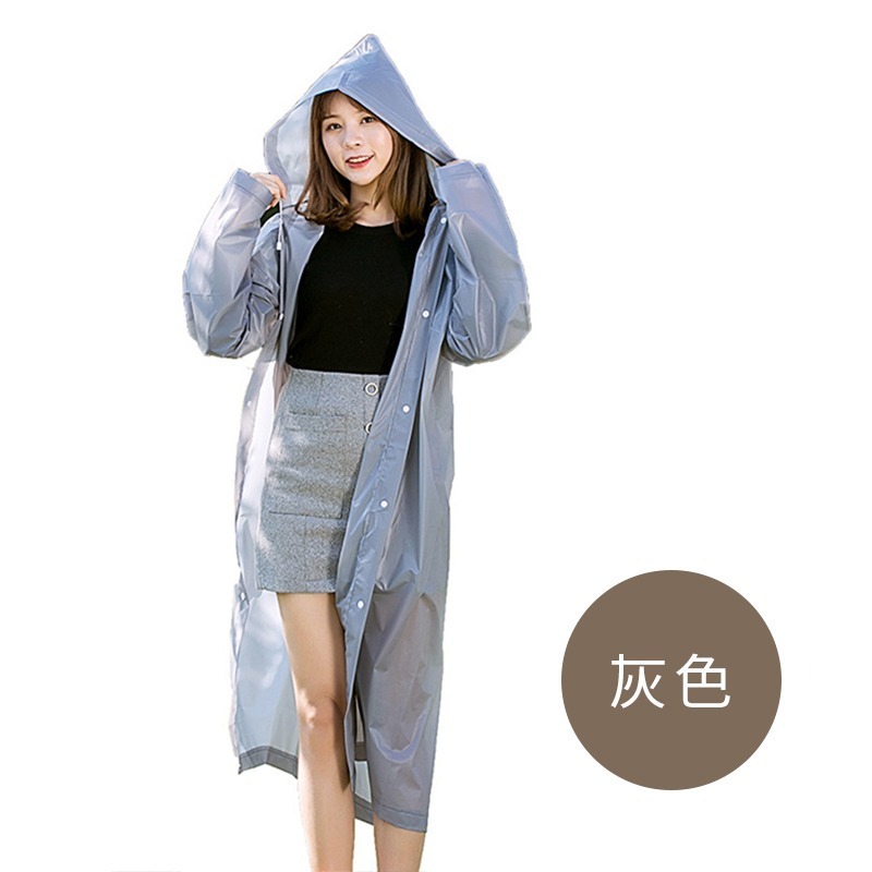 【限時購】輕便雨衣 EVA環保材質 均碼 果凍雨衣 加厚衣料 透明雨衣 防風衣 可重複使用 雨具 灰色雨衣 日創生活-細節圖7