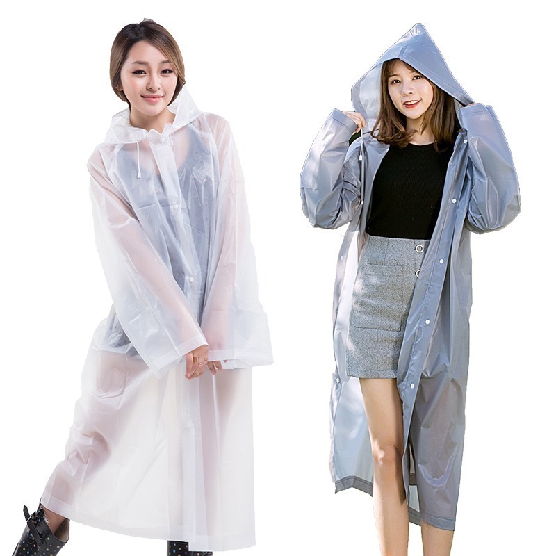 【限時購】輕便雨衣 EVA環保材質 均碼 果凍雨衣 加厚衣料 透明雨衣 防風衣 可重複使用 雨具 灰色雨衣 日創生活-細節圖8
