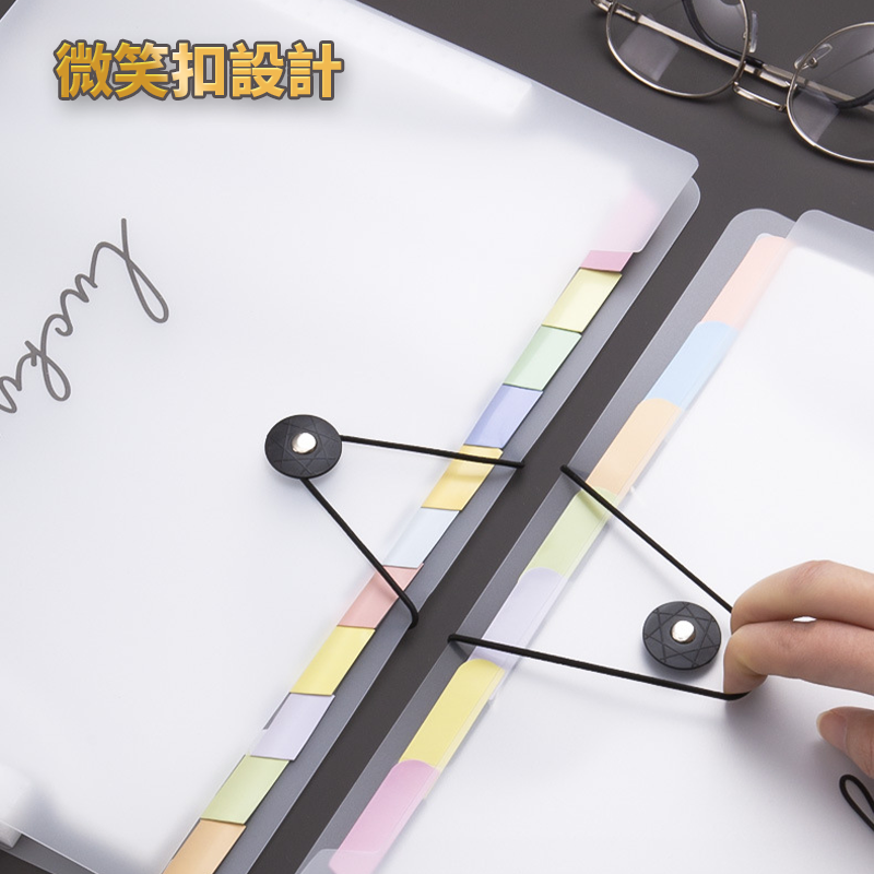 A4風琴夾 風琴包 資料夾 文件夾 12格 5格 文件分類 收納夾 a4文件夾 多層收納袋 考券收納 文件扣-細節圖5