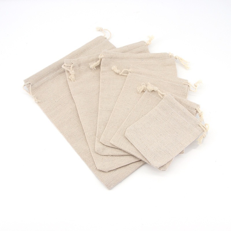 棉麻束口袋《小尺寸》純棉麻布袋 無印風 餐具袋 抽繩 飾品包裝袋 首飾袋 包裝袋 束口袋 亞麻棉布袋 旅行袋-細節圖2