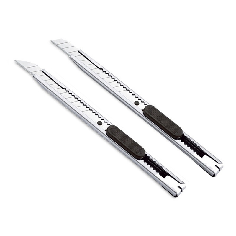 不鏽鋼美工刀 銀色美工刀 文具 刀 刀子 小刀 工廠必備 拆箱刀 勞作 美工刀 拆信刀 裁紙刀 日創生活-細節圖2