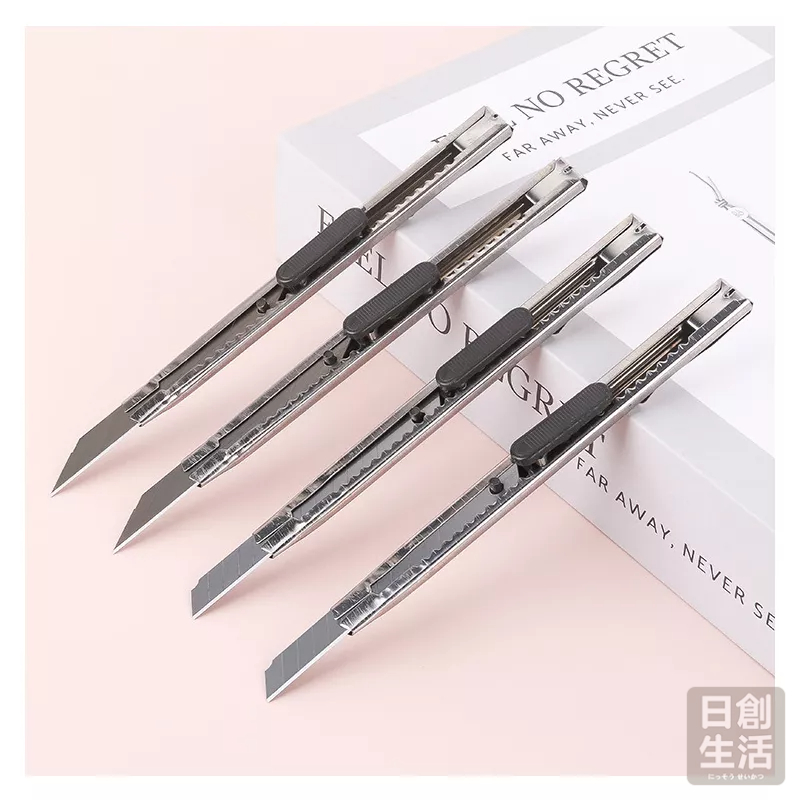 不鏽鋼美工刀 銀色美工刀 文具 刀 刀子 小刀 工廠必備 拆箱刀 勞作 美工刀 拆信刀 裁紙刀 日創生活-細節圖8