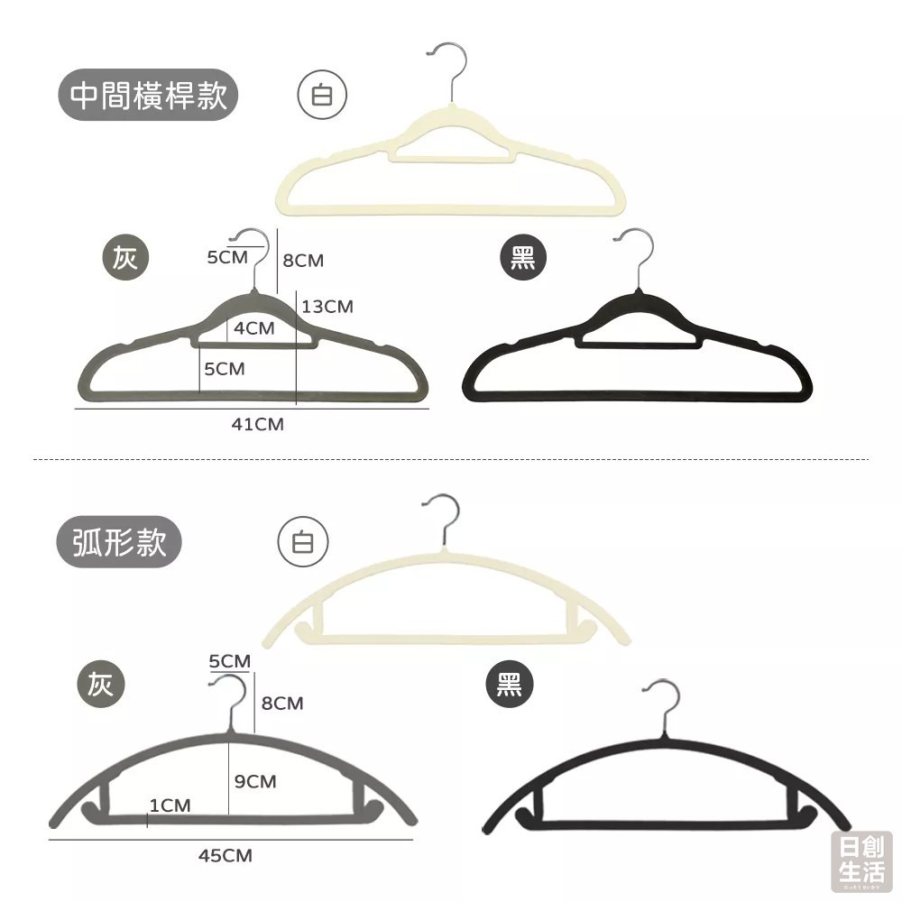 植絨防滑衣架 止滑衣架 曬衣架 無痕衣架 防滑衣架 曬衣架 衣架 晾曬架 掛衣架 收納 衣櫥 日創生活-細節圖7