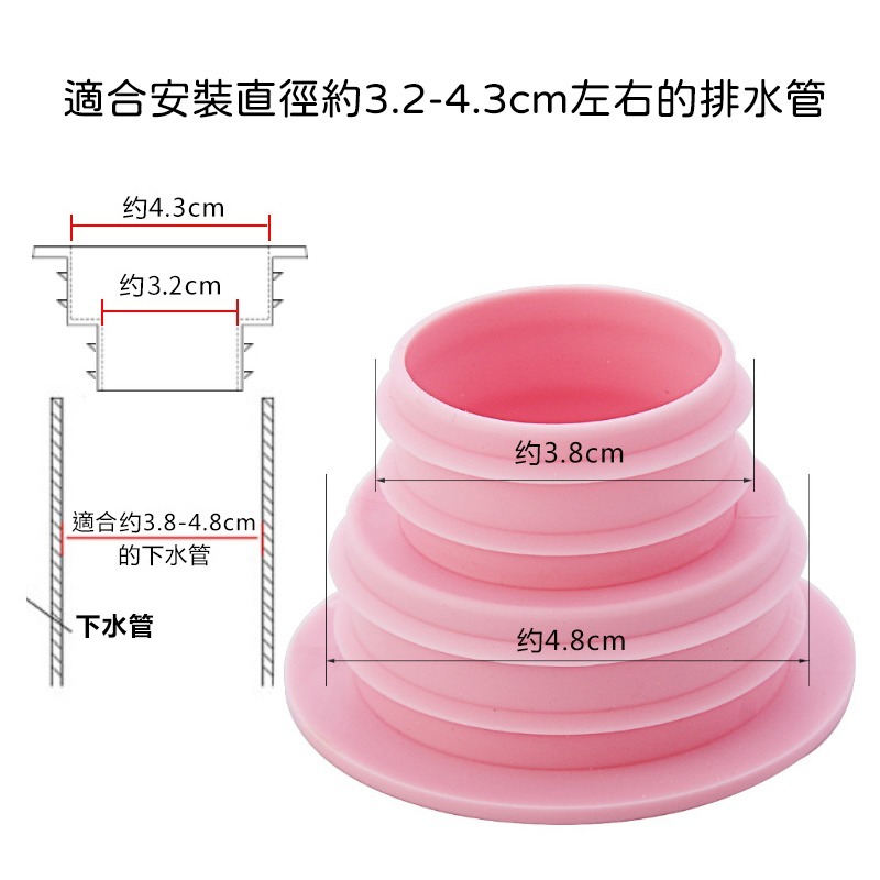 矽膠 排水管密封塞 洗衣機排水孔 排水管密封圈 排水管塞 防臭蓋 防臭 防蟑螂 廚房 浴室-細節圖3