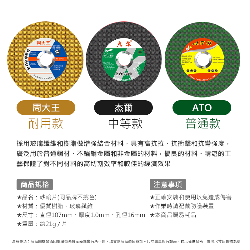 砂輪片 含稅 不鏽鋼切斷 切割片 白鐵金屬切割片 砂輪機 砂布輪 沙輪片 五金-細節圖6