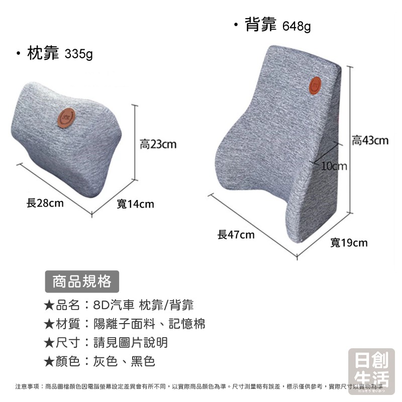 8D汽車枕靠 汽車靠枕 汽車頭枕 靠枕 枕靠 汽車枕靠 靠腰枕 靠背枕 汽車枕 頭枕 腰枕 日創生活-細節圖8