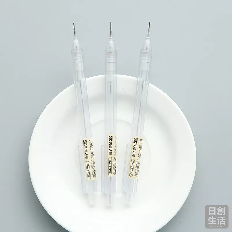 日系無印風自動鉛筆 透明自動鉛筆 簡約透明筆桿 0.5mm 0.7mm自動筆 六角磨砂 文具用品 自動鉛筆-細節圖6