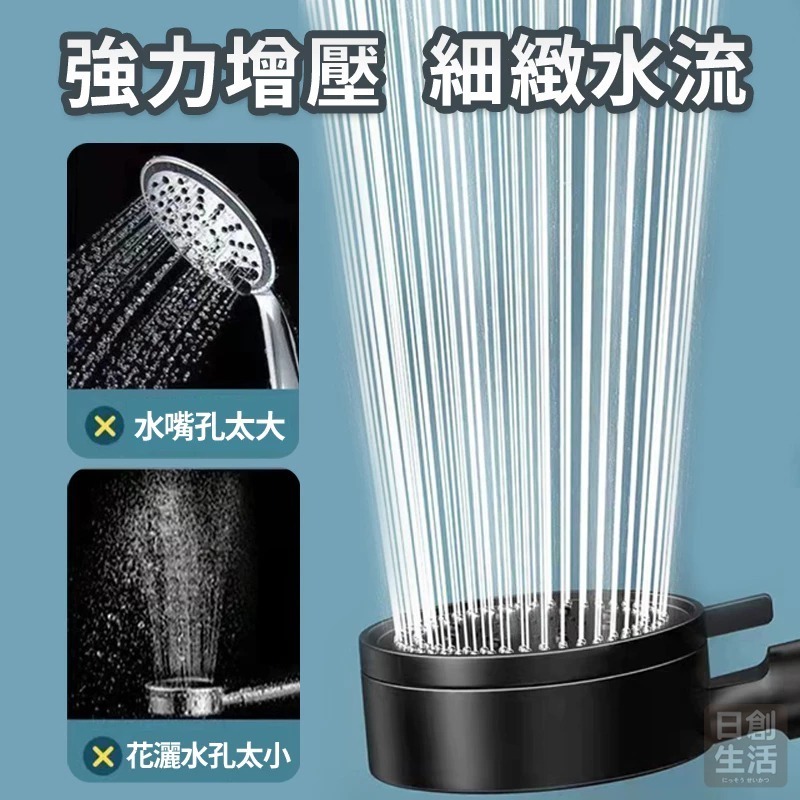 五檔增壓大出水蓮蓬頭 黑色蓮蓬頭 花灑 加壓蓮蓬頭 省水蓮蓬頭 洗澡蓮蓬頭 蓮蓬頭 淋浴管 蓮蓬頭 增壓花灑-細節圖7