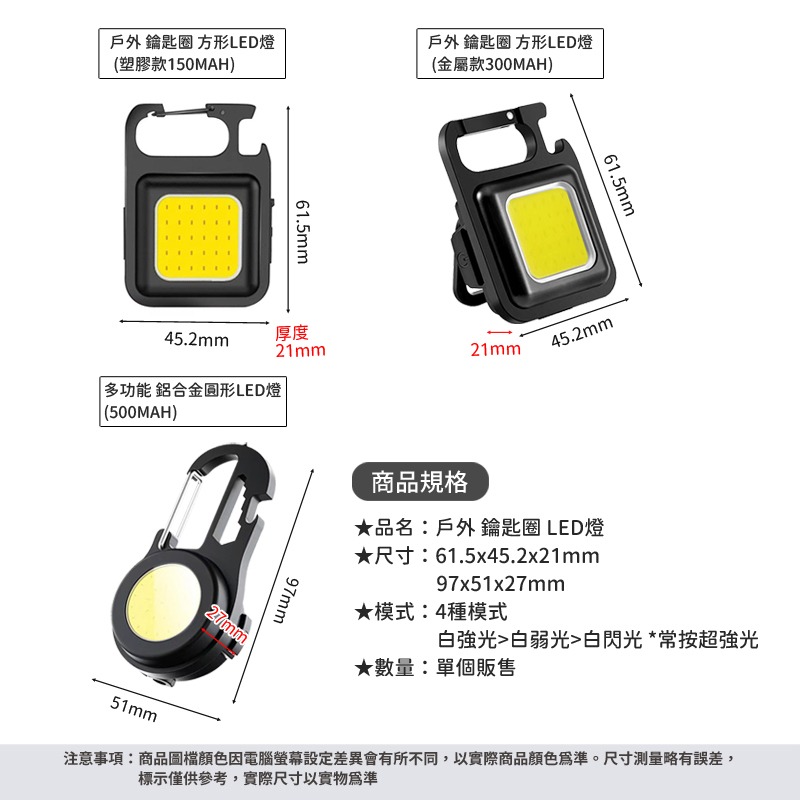 多功能燈 戶外鑰匙圈LED燈 爆閃燈 鋁合金 COB 金屬鑰匙扣 手電筒 家用應急小夜燈 USB充電 野營燈-細節圖8