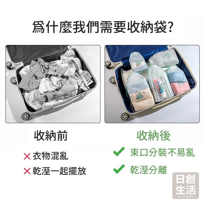 磨砂束口袋 束口袋 收納束口袋 透明束口袋 小束口袋 大束口袋 可愛束口袋 旅行束口袋 日創生活-細節圖3