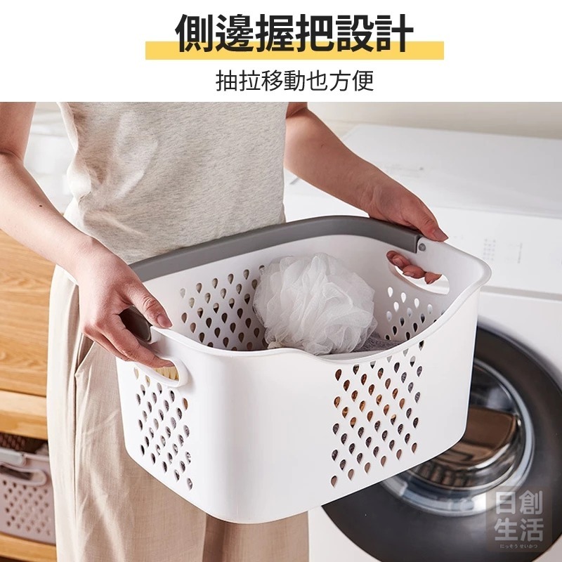 手提洗衣籃<小號>洗衣籃 大洗衣籃 小洗衣籃 衣籃 髒衣籃 衣物籃 手提籃 棉麻收納籃 收衣籃 日創生活-細節圖3
