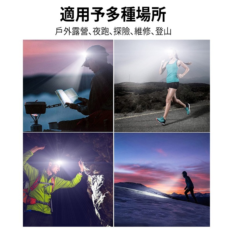 頭燈揮手感應式 强光頭燈 USB充電式感應頭燈 工作頭燈 露營頭燈 cob頭燈 釣魚頭燈 登山頭燈 戶外燈修車-細節圖5