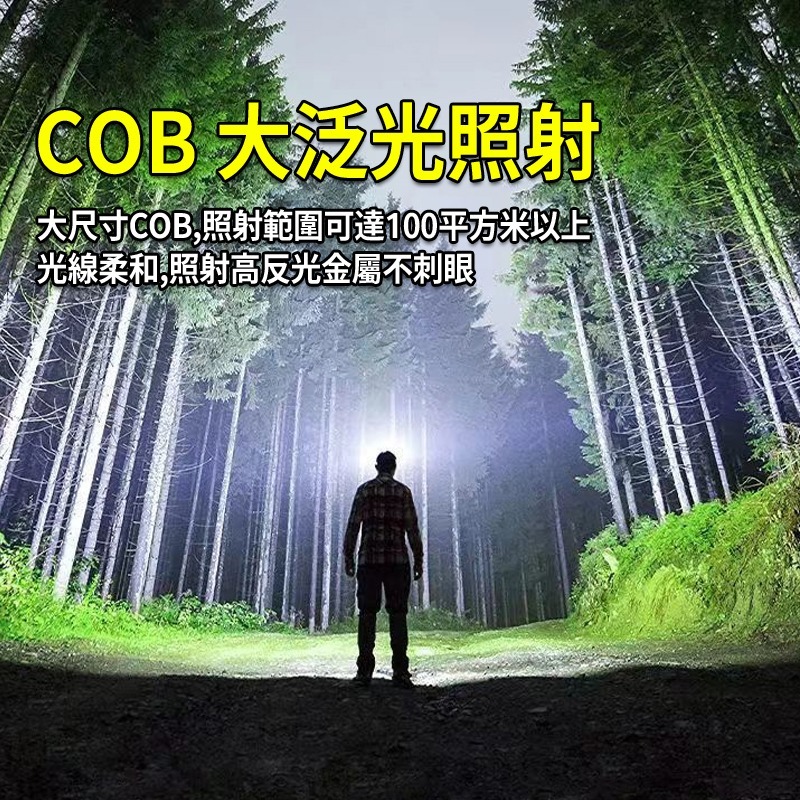 頭燈揮手感應式 强光頭燈 USB充電式感應頭燈 工作頭燈 露營頭燈 cob頭燈 釣魚頭燈 登山頭燈 戶外燈修車-細節圖7