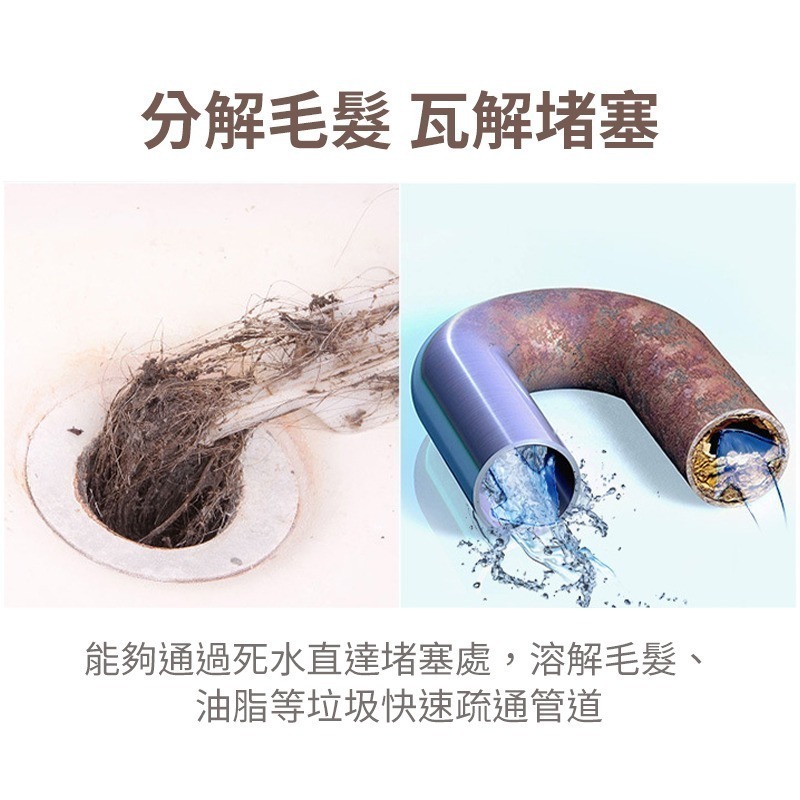 管道疏通劑 瓶裝/袋裝 疏通劑 分解劑 馬桶強力溶解疏通劑 水管疏通 通水管劑 廚房管道-細節圖5