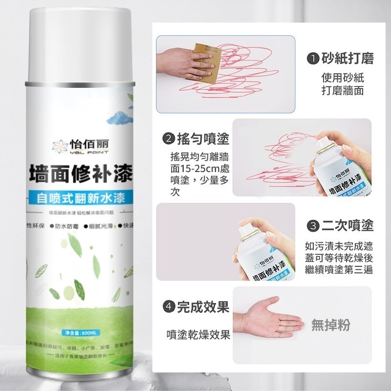 牆面修補噴漆 450ML  牆面修補漆噴霧 壁癌噴漆 壁癌 牆壁 牆面翻新塗料 修補噴漆 修補漆-細節圖5
