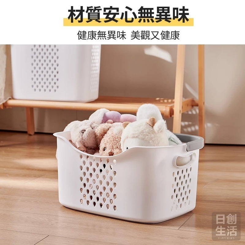 【宅配限定】手提洗衣籃 洗衣籃 大洗衣籃 小洗衣籃 衣籃 髒衣籃 衣物籃 手提籃 棉麻收納籃 收衣籃 日創生活-細節圖4