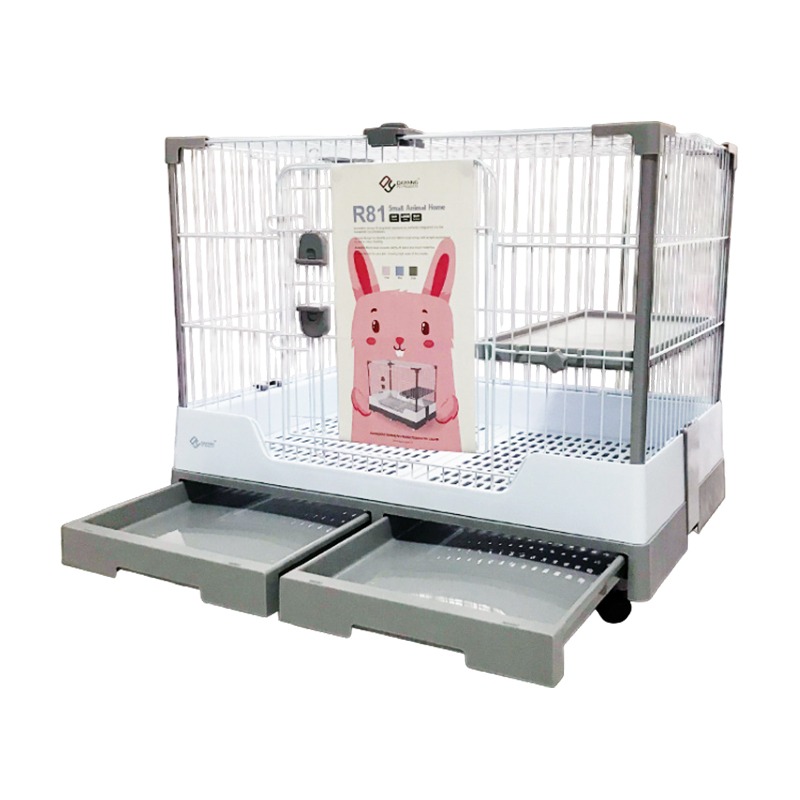 【宅配限定】雙抽屜兔籠 R81 兔子 天竺鼠 寵物籠 防噴尿 鼠籠 兔籠 兔籠子 寵物廁所 寵物箱 鐵籠 籠子-細節圖10