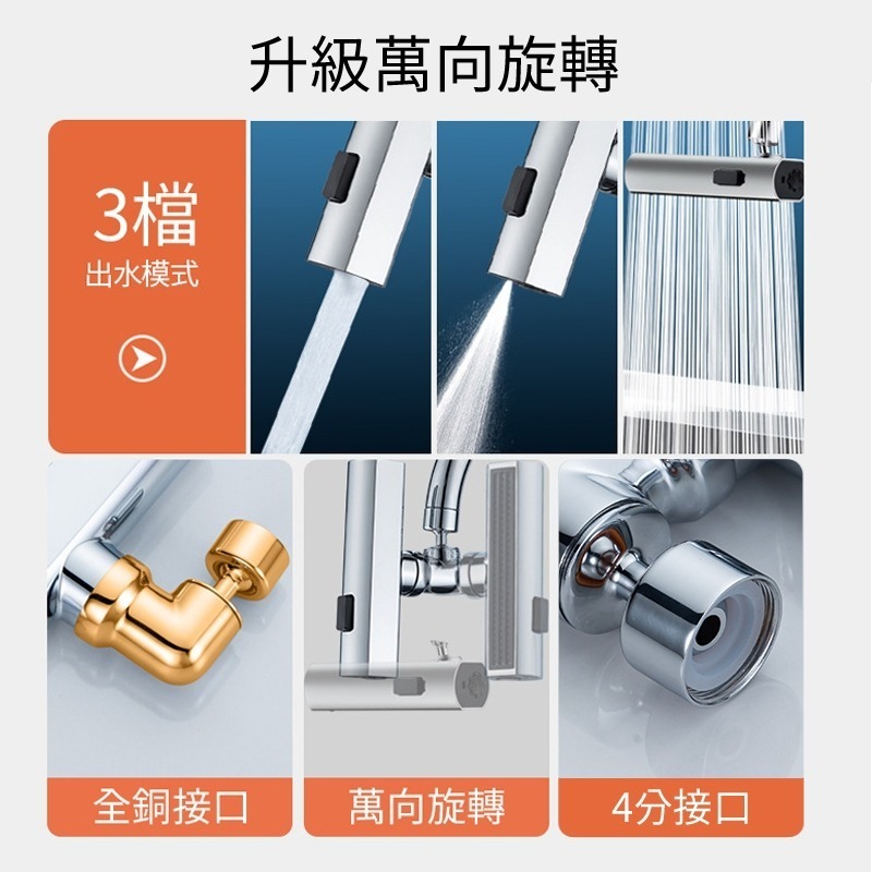 三檔水龍頭轉接器 廚房水龍頭 萬向水龍頭 水龍頭 水龍頭轉接 水龍頭零件 萬象水龍頭 日創生活-細節圖3