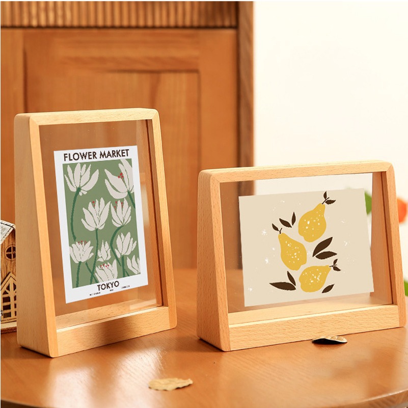 壓克力木製相框 U型/梯型 6吋 8吋 A4 相框 裱框 木質相框 相片框 木相框 橫式相框 木框-細節圖7