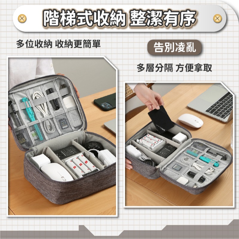 外出多功能收納包 旅行收納包 防潑水3C電源收納包 充電線收納包 3C防震包 防撞收納袋  配件包-細節圖3