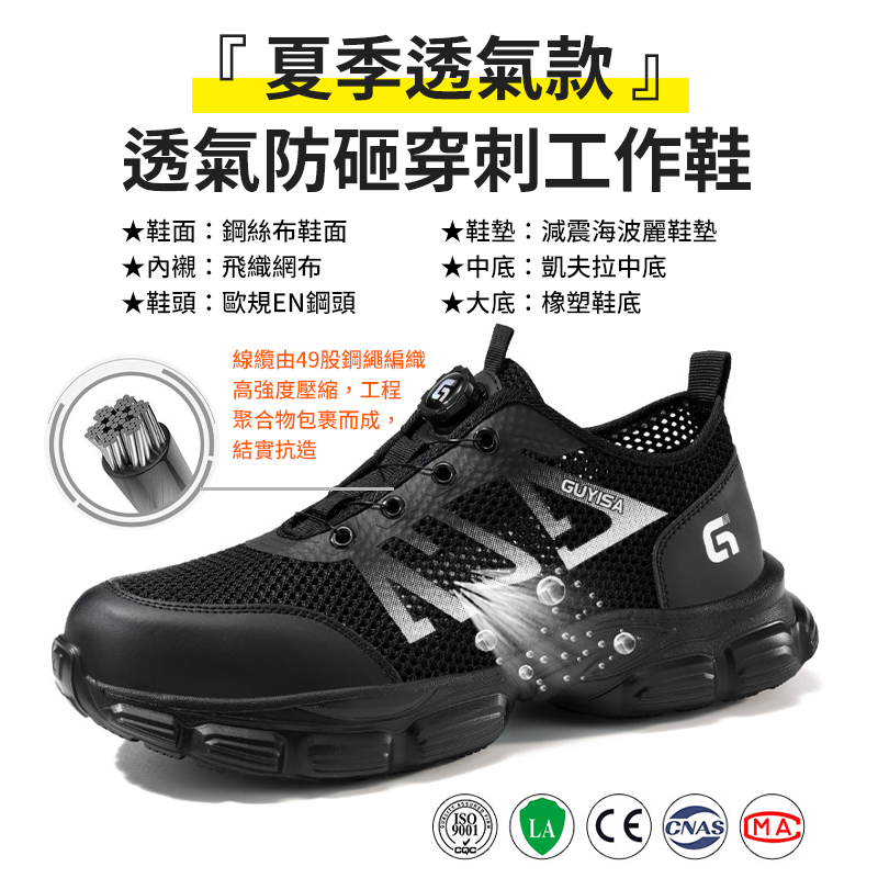 【零碼出清】透氣防砸穿刺工作鞋40-45碼 輕量工作鞋 勞保鞋 防護鞋 防砸鋼頭鞋 工地鞋 戶外鞋 登山鞋-細節圖4