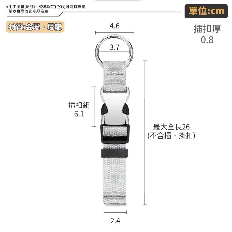 行李箱萬用掛勾 多功能行李掛扣 行李綁帶 行李掛環 嬰兒車掛勾 旅行綁帶 掛帶 掛扣 拉桿扣環-細節圖9