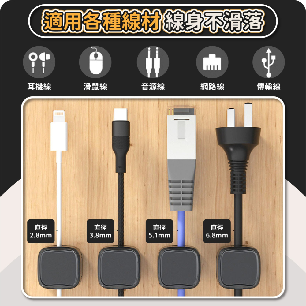 磁吸理線器 電線固定器 磁吸集線器 充電線收納 數據線 固線器 整線器 整線扣 收線器 集線 走線-細節圖4