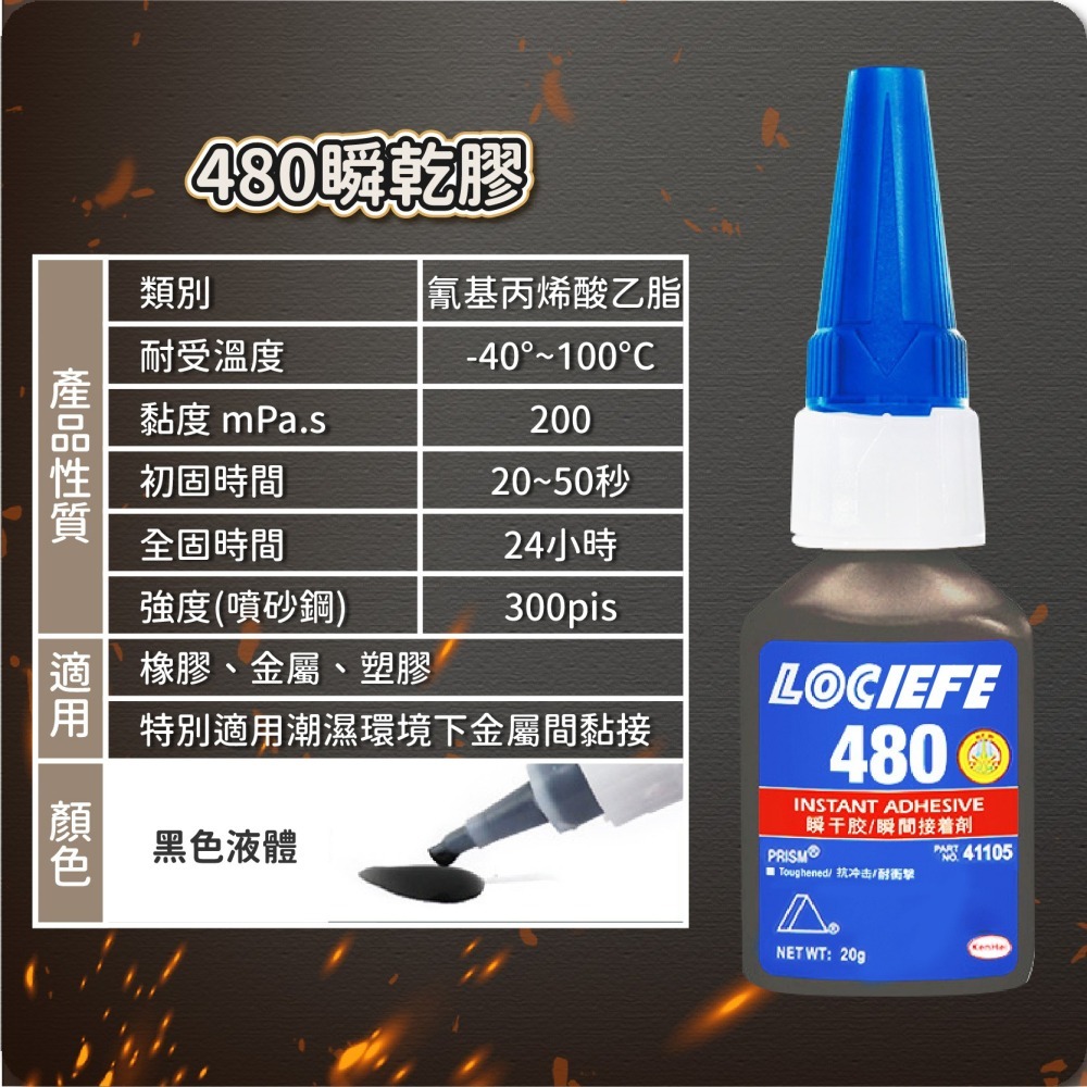 強韌型快乾膠 480 (20ML) 瞬乾膠 強力膠 金屬黏接 耐熱膠水 瞬間接著劑 快乾 萬能膠-細節圖5