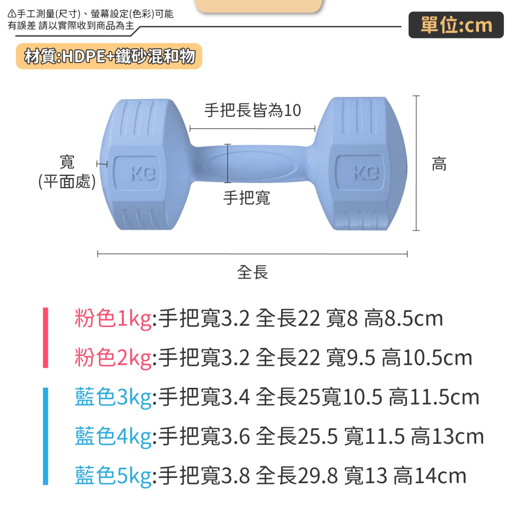 健身 小啞鈴 1kg-5kg  防滑塑身啞鈴 環保啞鈴 女性啞鈴 瘦手臂 小啞鈴 復健 健身啞鈴-細節圖8