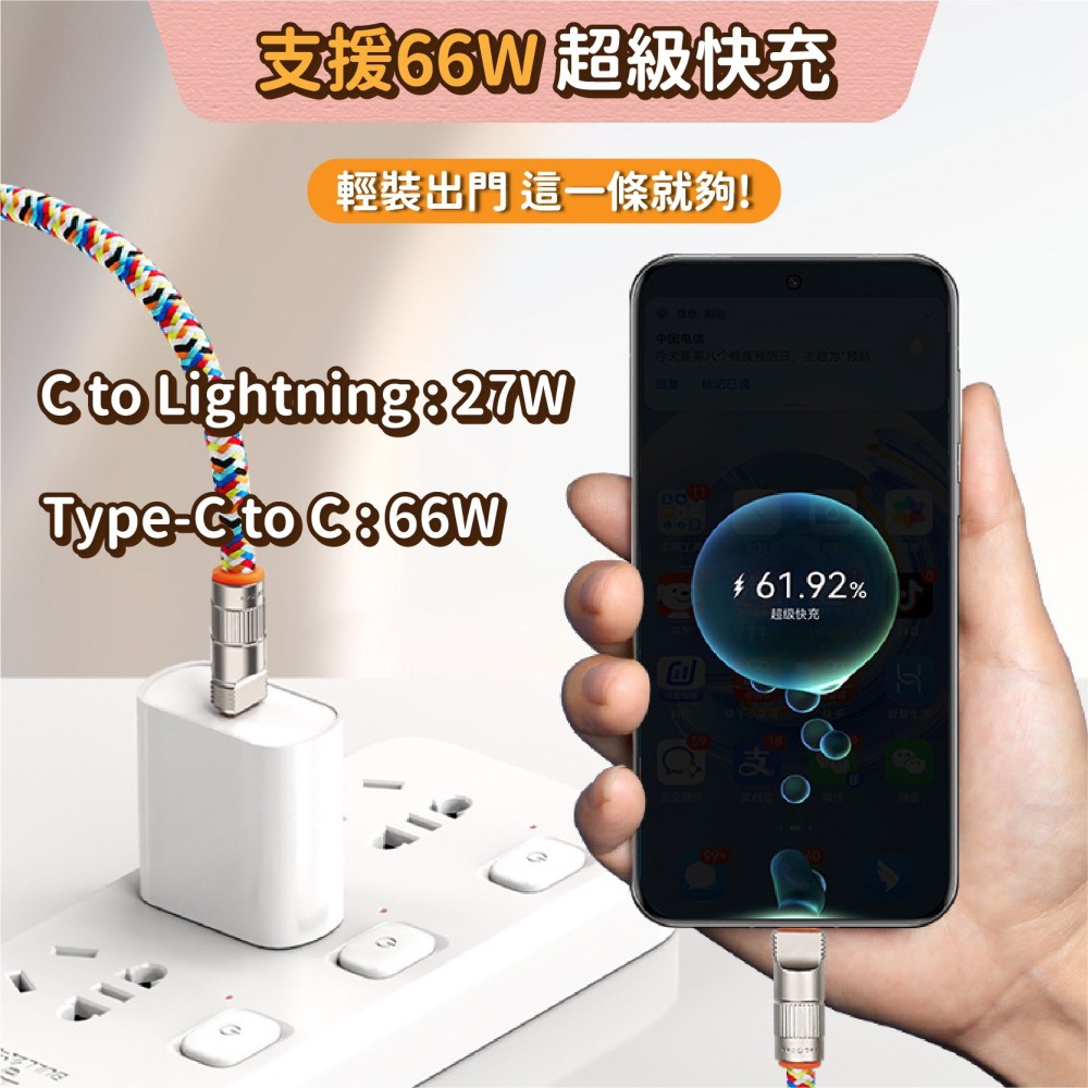 掛繩快充線 充電線+手機掛繩 二合一 手機掛繩長款充電線 斜挎可背 傳輸線 蘋果 iPhone 安卓-細節圖5