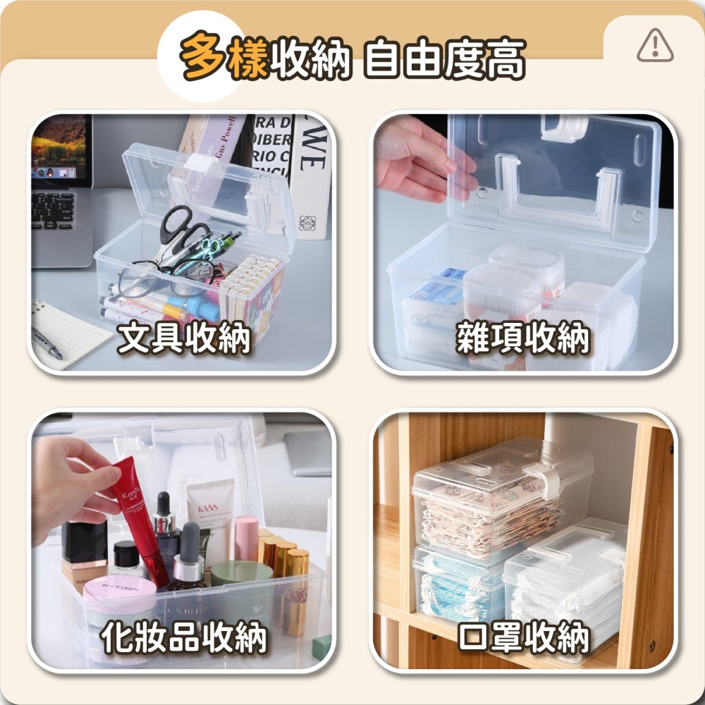 透明手提整理箱 置物箱 手提盒 工具箱 文具置物盒 收納盒 手提箱 整理盒 零件盒 藥箱 手提收納箱-細節圖5