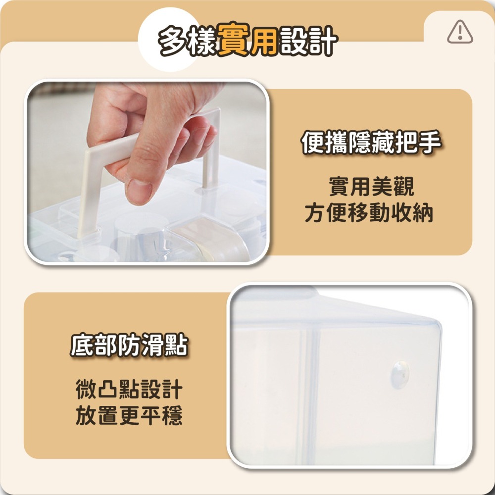 透明手提整理箱 置物箱 手提盒 工具箱 文具置物盒 收納盒 手提箱 整理盒 零件盒 藥箱 手提收納箱-細節圖7