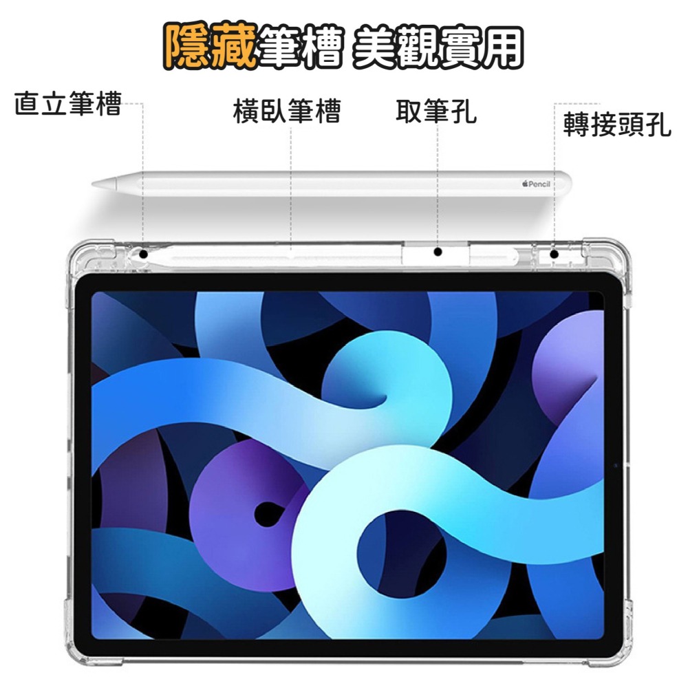 iPad 透明防摔保護套 帶筆槽 保護殼 智能休眠 iPad 2024 AIR6 11吋 13吋-細節圖4