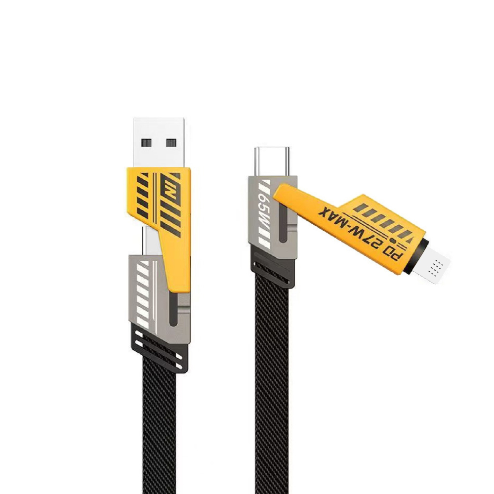 四合一充電線 加固線材 適用平果 三星 安卓 65W PD快充線 Type-C 數據線-細節圖2