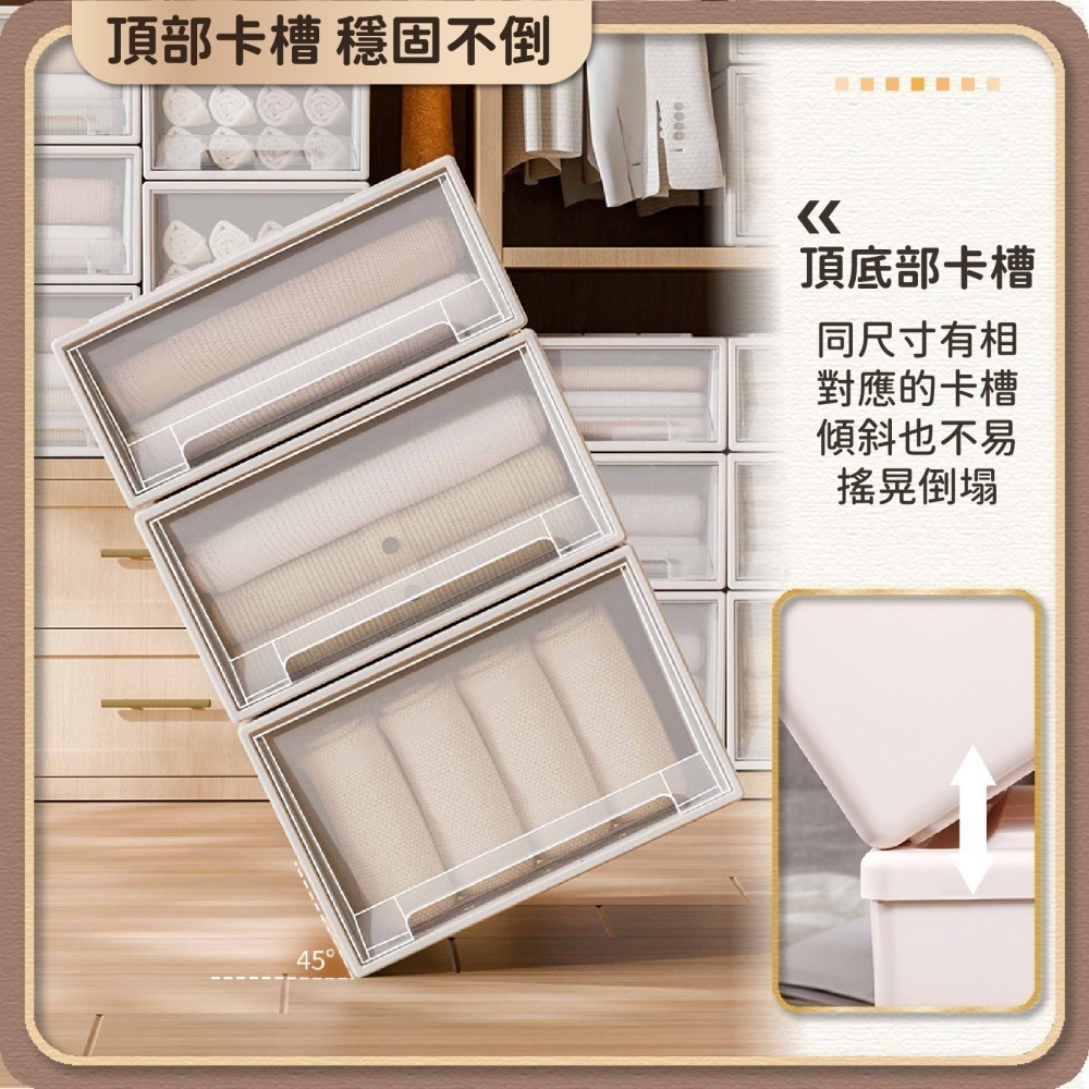【宅配限定】日式可疊加 抽屜收納箱 70L 透明抽屜收納盒 大容量 抽屜式收納盒 抽屜收納櫃 辦公室整理盒 衣服收納箱-細節圖5