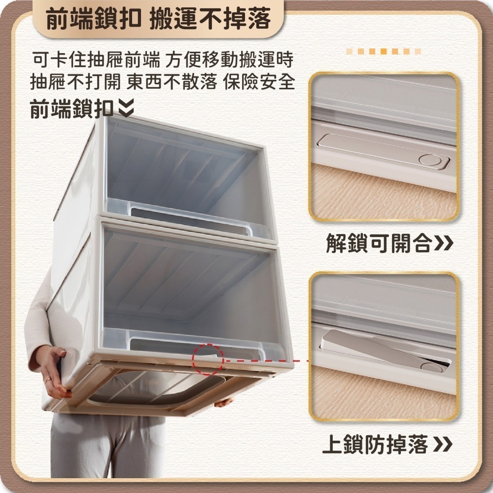 【宅配限定】日式可疊加 抽屜收納箱 70L 透明抽屜收納盒 大容量 抽屜式收納盒 抽屜收納櫃 辦公室整理盒 衣服收納箱-細節圖7
