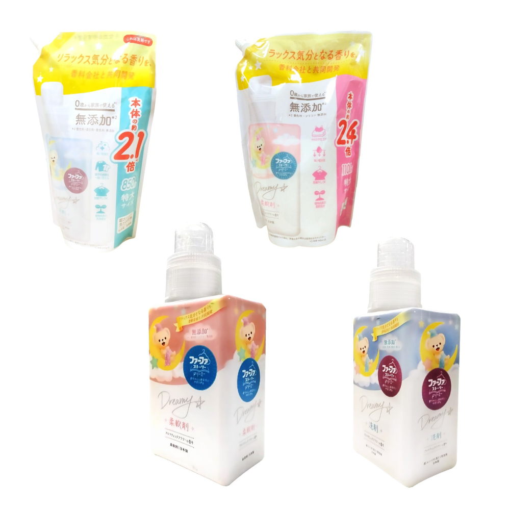 日本 熊寶貝Dreamy 洗衣精 柔軟精 芳香花香 補充包 NS FaFa 柔軟劑 繪本系列 洗衣劑-細節圖2