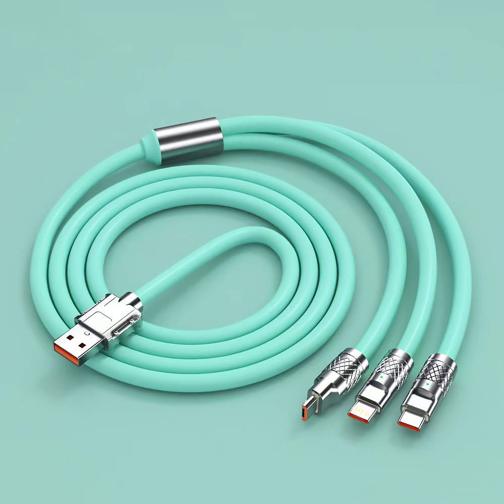 鋁合金加粗充電線 三合一快充線 一拖三數據線 平果充電線 傳輸線 機客線 適用於安卓 type-c-細節圖10