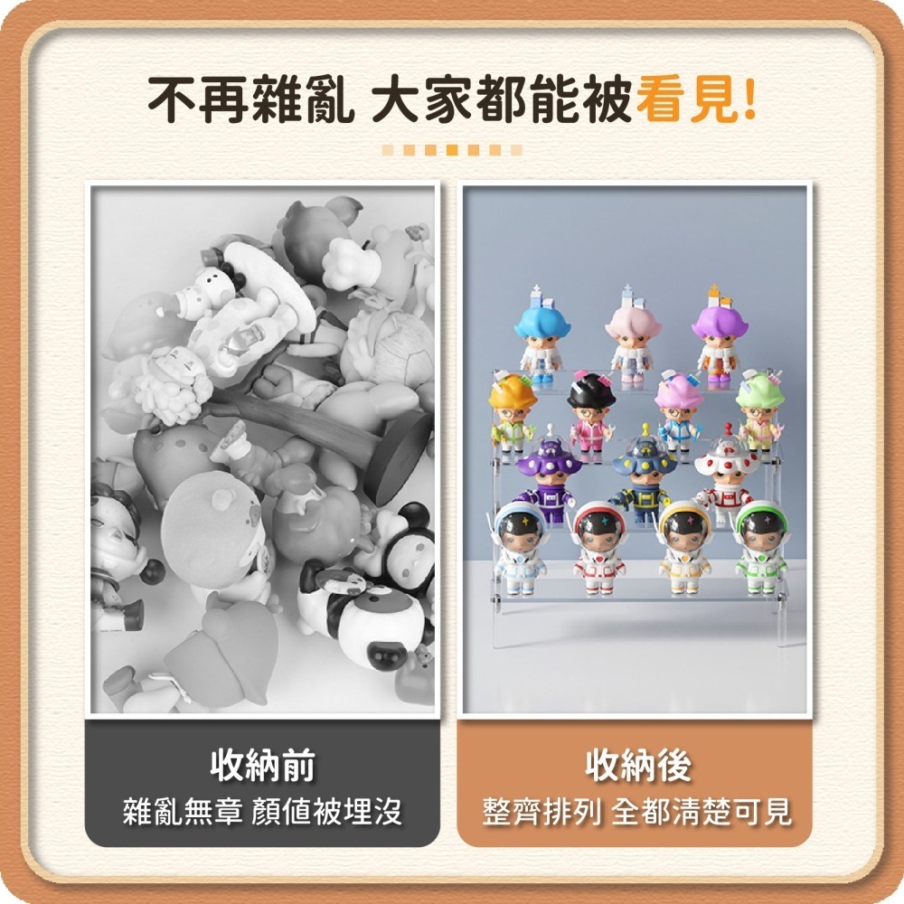 壓克力展示架 ㄇ型架 陳列架 階梯展示架 扭蛋 盒玩 桌上收納 公仔展示架 香水收納 階梯架-細節圖3