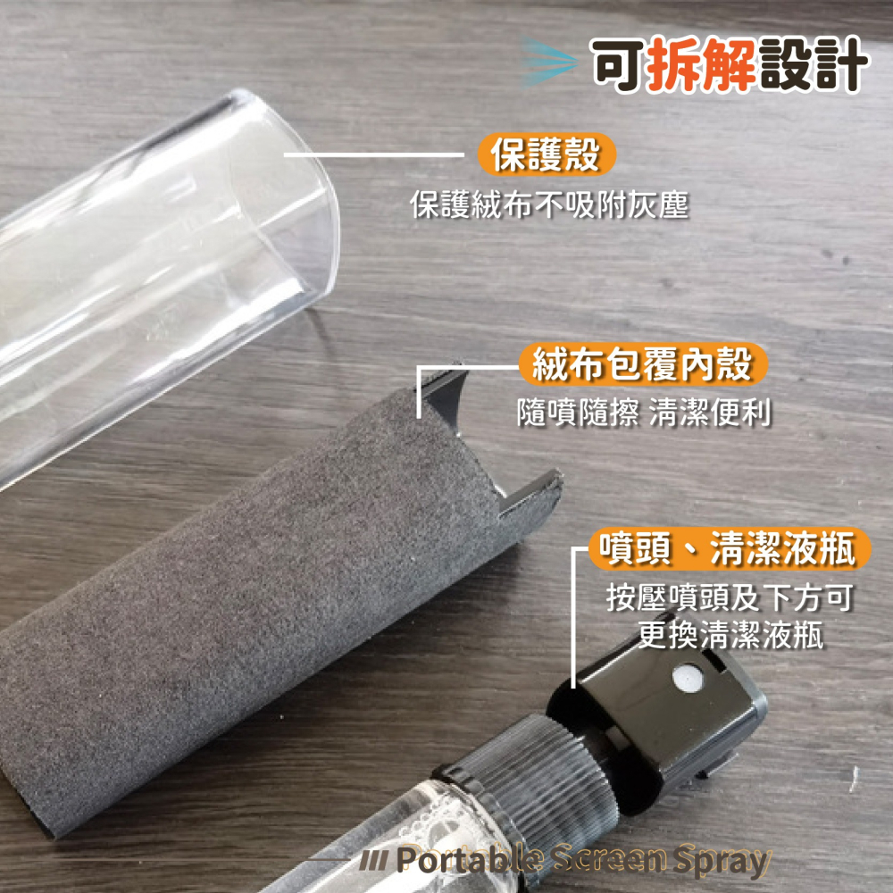 螢幕清潔噴霧 隨身擦拭液 擦拭布 螢幕清潔劑 螢幕擦拭 噴霧瓶 手機 平板適用 補充罐 補充瓶-細節圖7