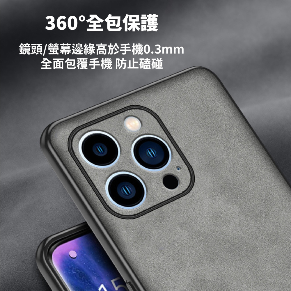 羊皮質感 手機保護殼 羊巴皮 i16 Plus ProMax 手機殼 鏡頭保護全包手機殼 手機套-細節圖3