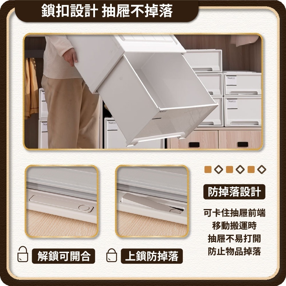 抽屜收納箱 可疊加 70L 衣櫥收納箱 衣櫃收納箱 抽屜收納櫃 抽屜收納盒 整理盒 衣服收納箱-細節圖5