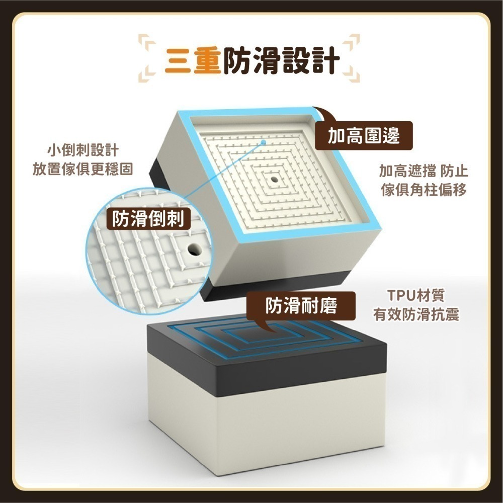 可疊加 桌床腳 增高墊 家具防滑墊高塊 家具墊高塊 沙發增高塊 茶几增高墊 床腳墊 增高墊子 防滑塊-細節圖7