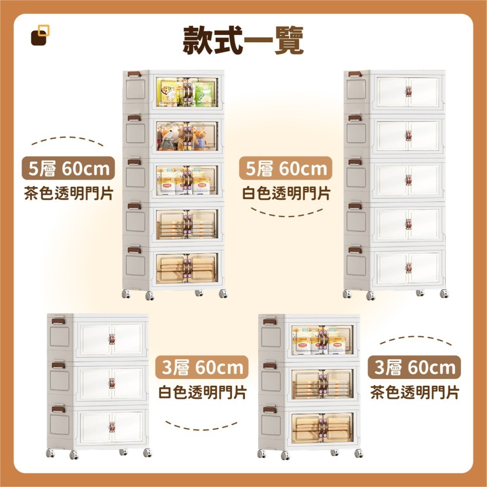 摺疊收納櫃 帶輪零食折疊櫃 雙開門收納櫃 折疊收納櫃 折疊收納箱 衣物收納箱 儲物櫃 玩具收納箱-細節圖8
