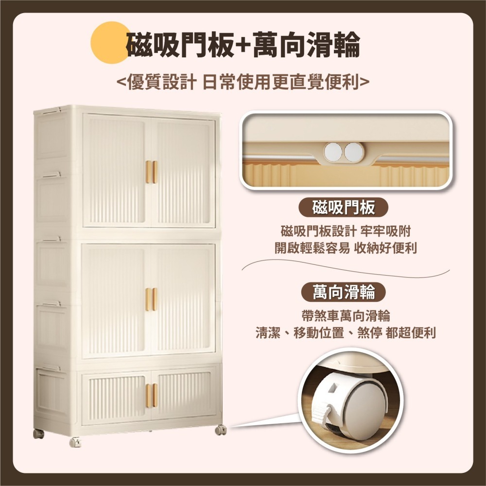 折疊衣櫃 臥室衣櫃 衣服收納櫃 衣櫥 摺疊收納櫃 雙開門收納櫃 折疊收納櫃 衣物收納櫃 儲物櫃-細節圖5