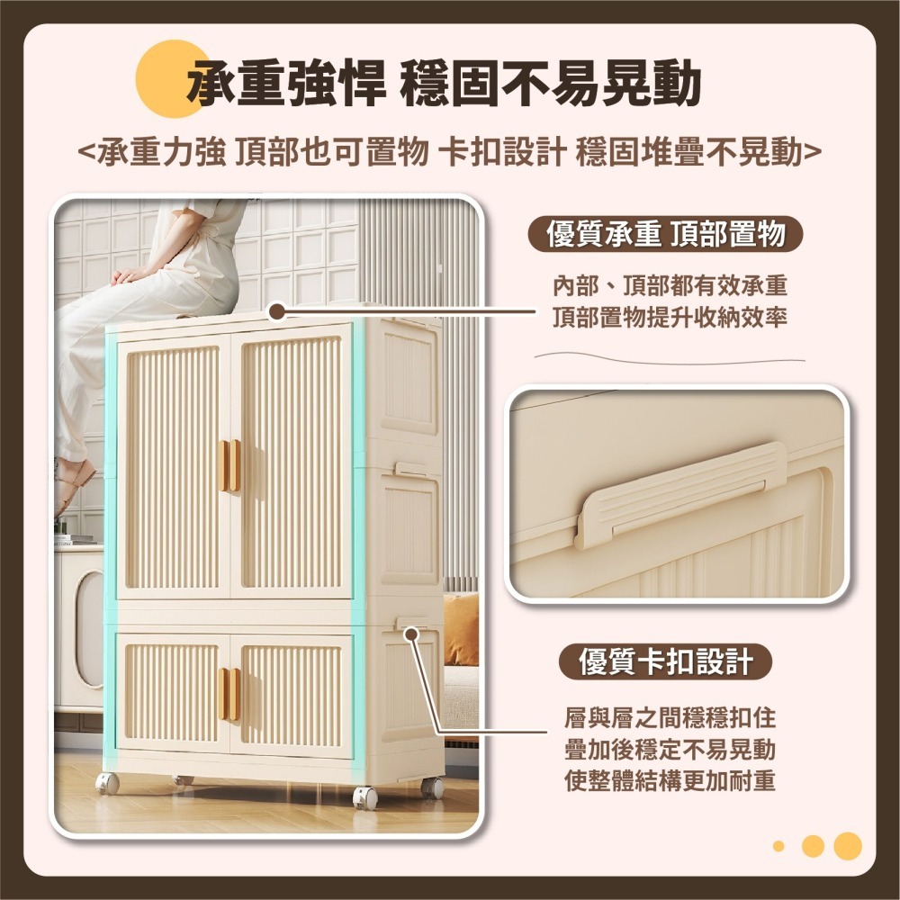折疊衣櫃 臥室衣櫃 衣服收納櫃 衣櫥 摺疊收納櫃 雙開門收納櫃 折疊收納櫃 衣物收納櫃 儲物櫃-細節圖6