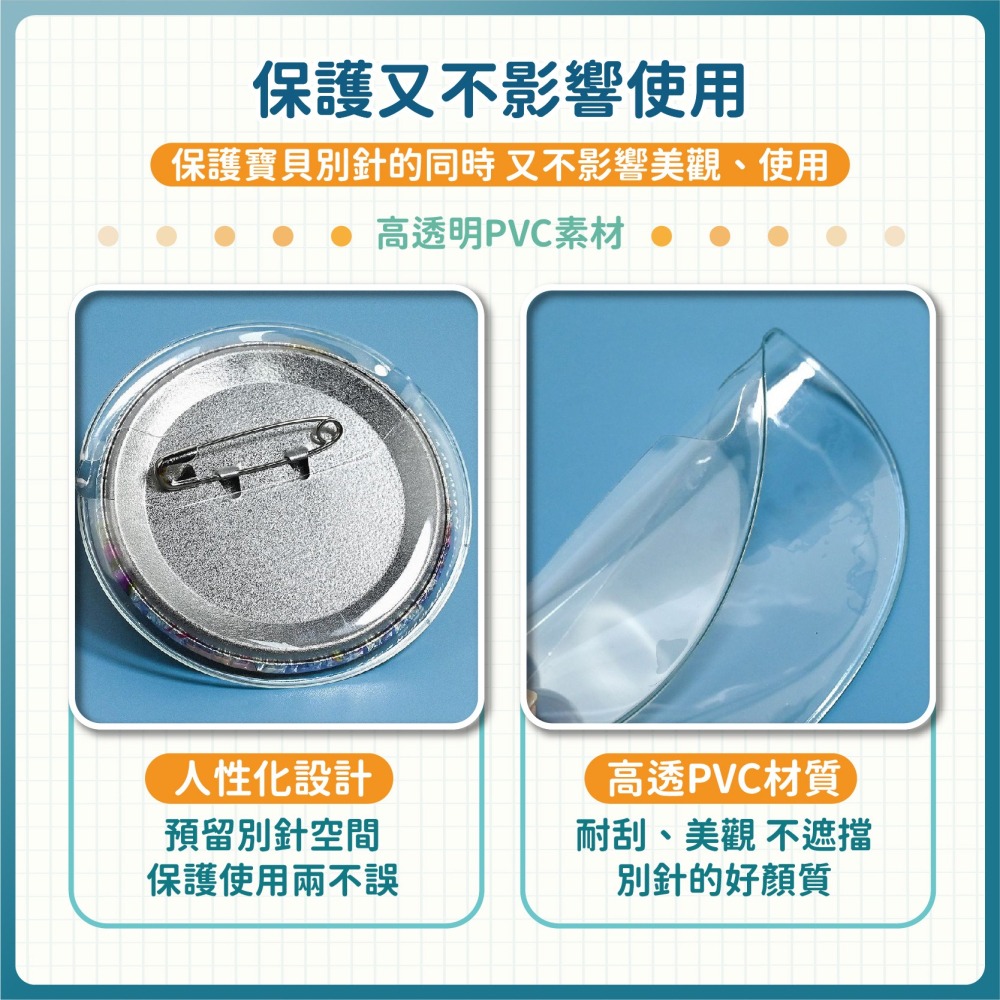 徽章保護套 吧唧保護套 加厚雙層共50絲 吧唧掛件保護套 徽章收納 徽章護套 胸針保護套 徽章套-細節圖3