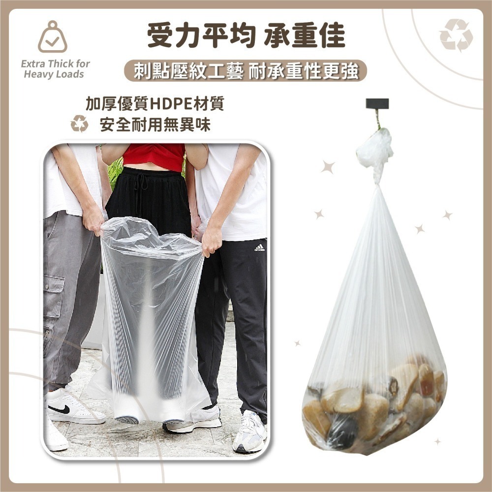 大型垃圾袋 加厚白色 清潔袋 50入裝 超大垃圾袋 塑膠袋 搬家用 餐廳垃圾袋 大垃圾袋 平口垃圾袋-細節圖3